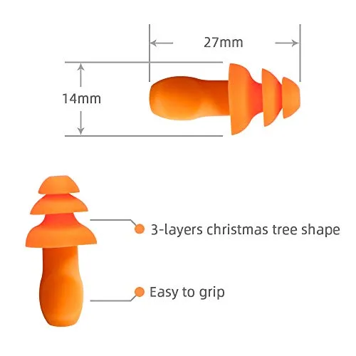 10 Pair Corded Reusable Ear Plugs for Shooting Range Ear Protection for Gun Range - Hunting Ear Plugs for Noise Reduction Construction Work - Gun Ear