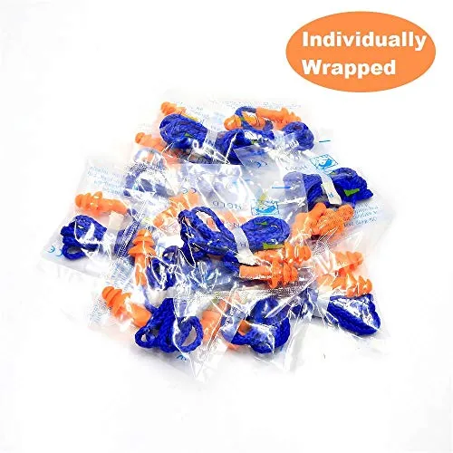 10 Pair Corded Reusable Ear Plugs for Shooting Range Ear Protection for Gun Range - Hunting Ear Plugs for Noise Reduction Construction Work - Gun Ear
