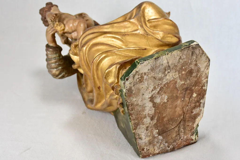 17th-century wooden statue of the Virgin Mary 22¾"