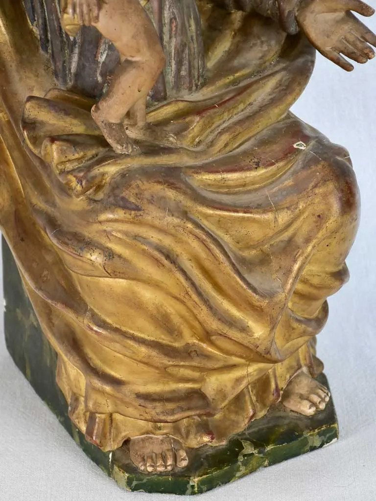 17th-century wooden statue of the Virgin Mary 22¾"
