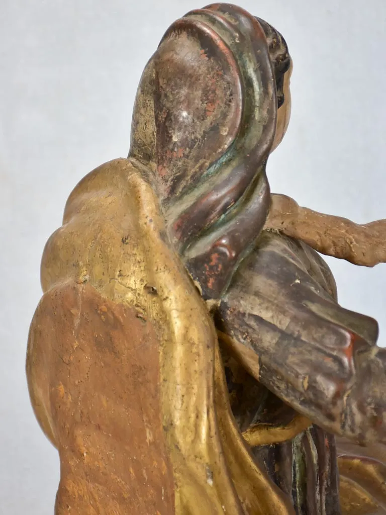 17th-century wooden statue of the Virgin Mary 22¾"