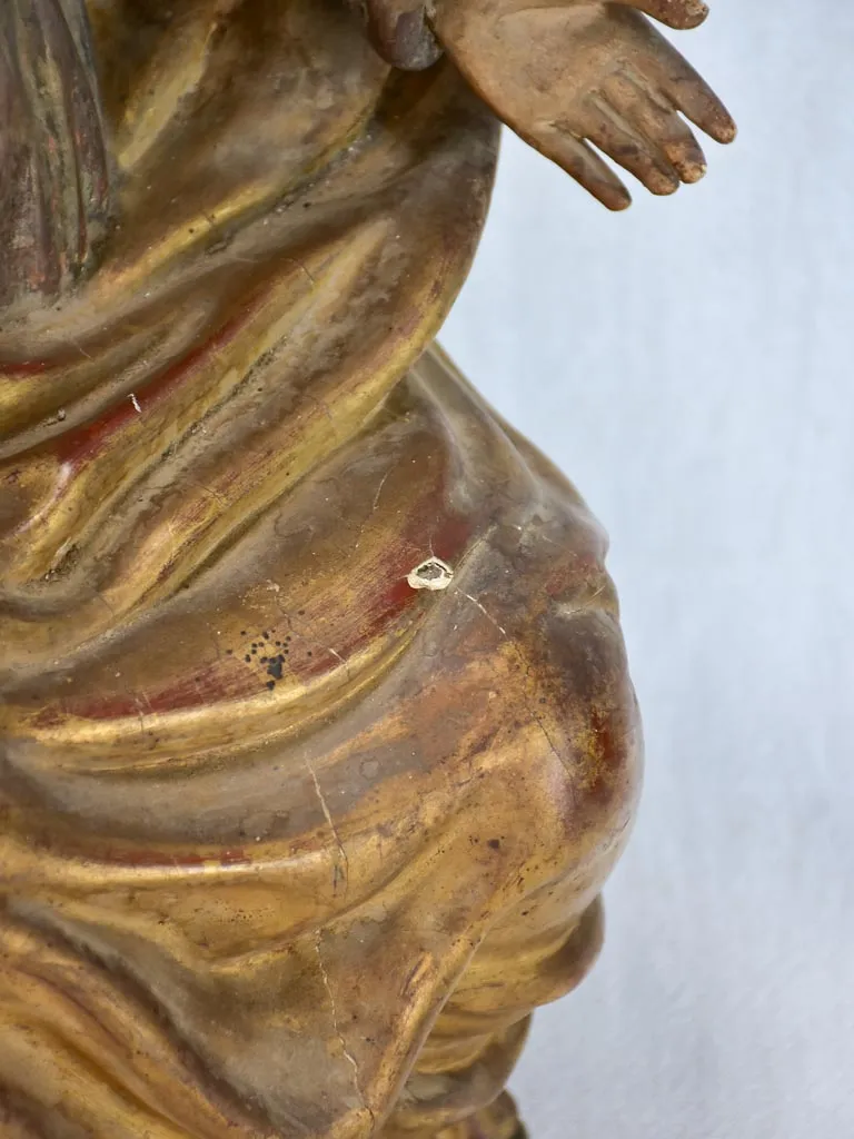 17th-century wooden statue of the Virgin Mary 22¾"