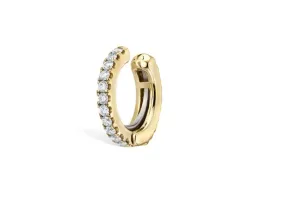 18K Gold Diamond Eternity Tash Cuff Earring- 8MM (non piercing)