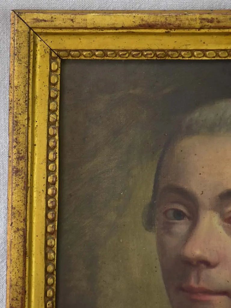 18th Century French portrait of a man in original frame - oil on canvas 15" x 19"