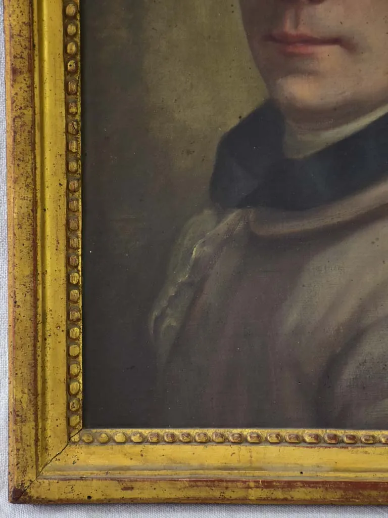 18th Century French portrait of a man in original frame - oil on canvas 15" x 19"