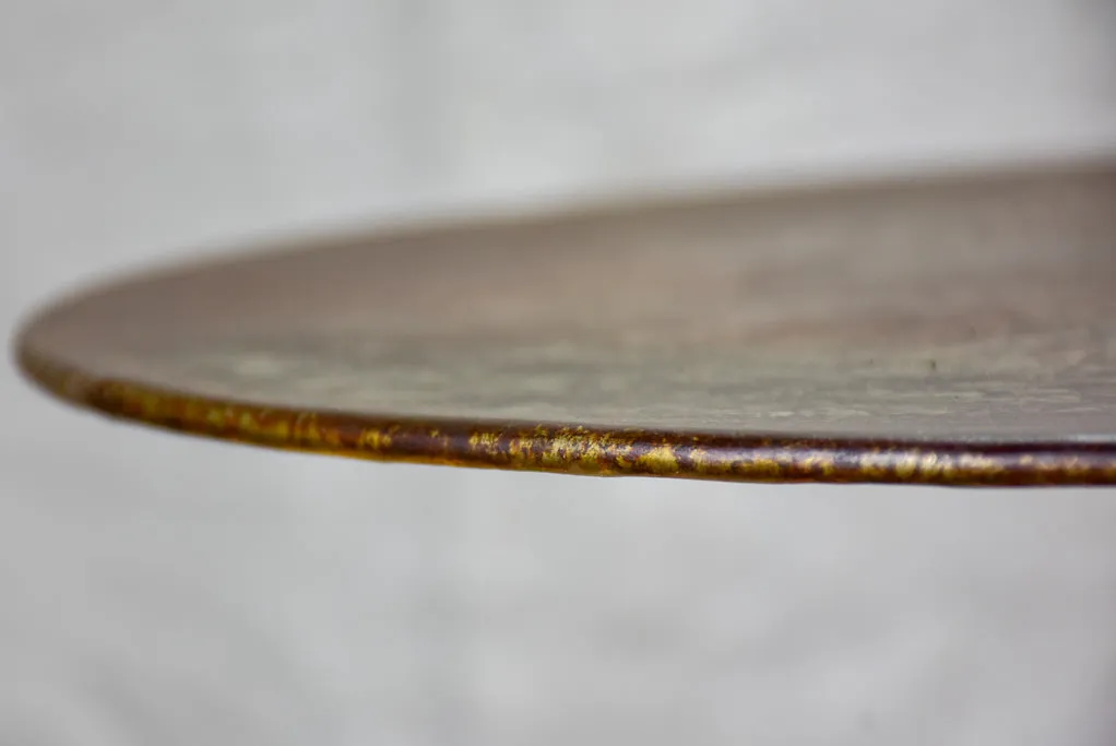 19th Century French bistro table with white cast iron base