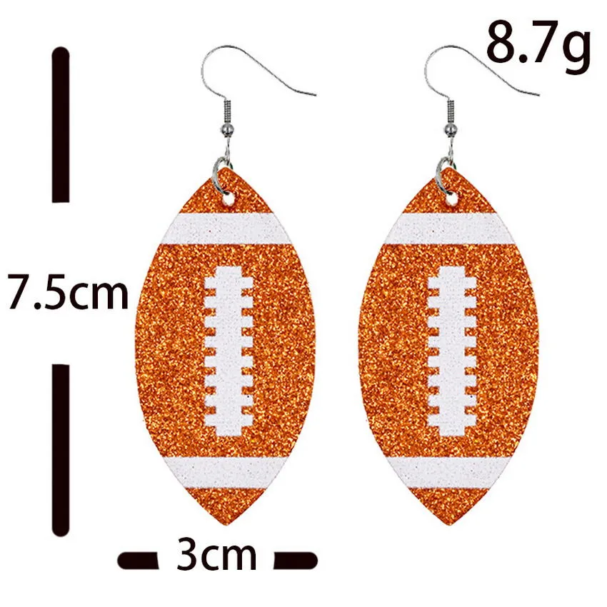2021 New Glitter Football Earrings