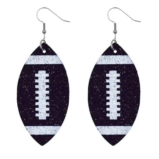 2021 New Glitter Football Earrings