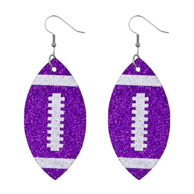 2021 New Glitter Football Earrings