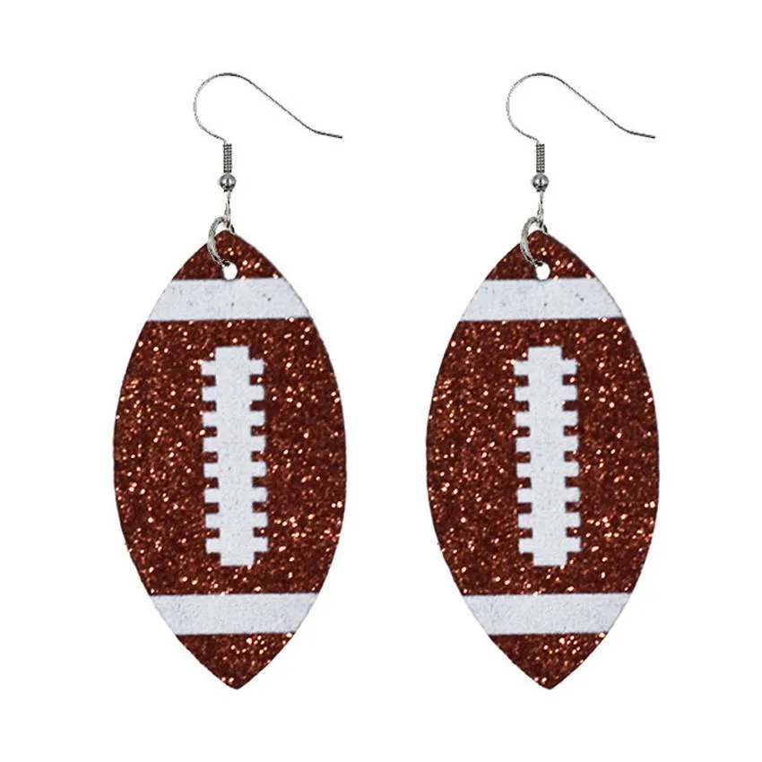2021 New Glitter Football Earrings