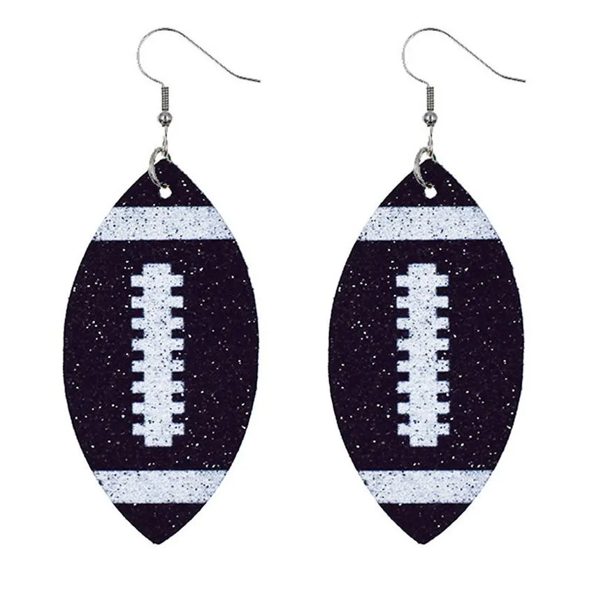 2021 New Glitter Football Earrings