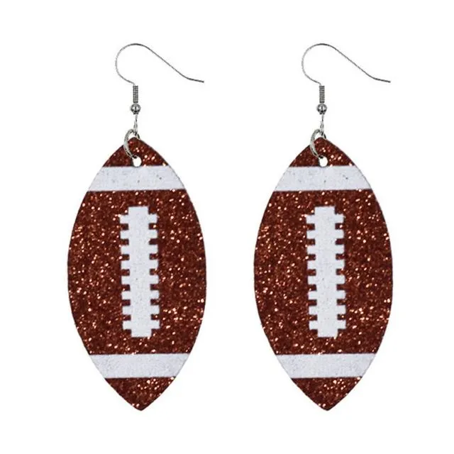 2021 New Glitter Football Earrings