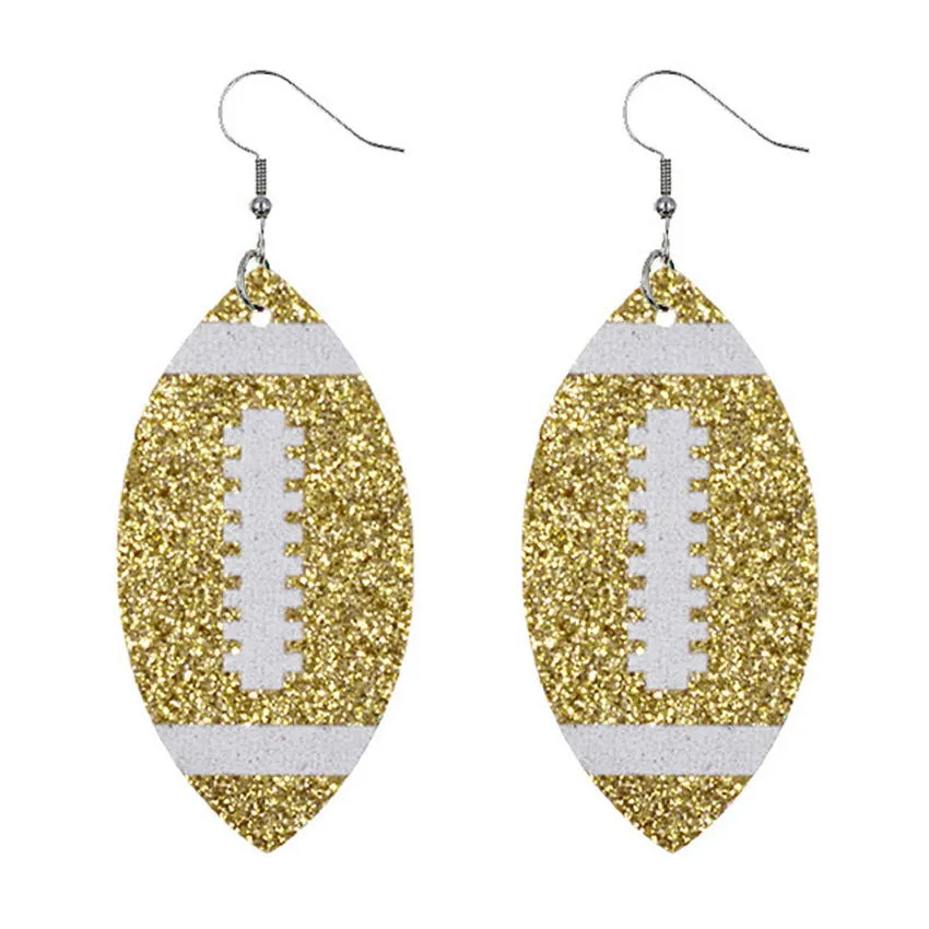 2021 New Glitter Football Earrings