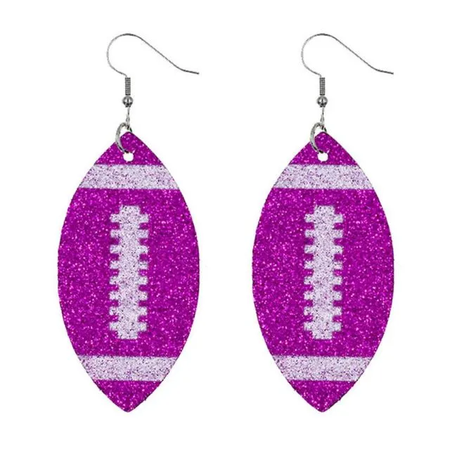 2021 New Glitter Football Earrings