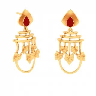 22k Gold Ear Top With Leafy Design From Mugdhaa Collection