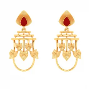 22k Gold Ear Top With Leafy Design From Mugdhaa Collection