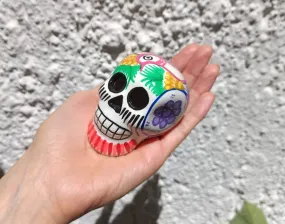60 Small Mexican Ceramic Skulls Wholesale, Day of the Dead Decorations, Individually Boxed
