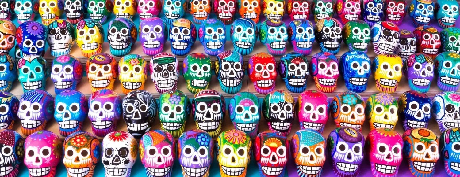 70 Small Mexican Ceramic Skulls Wholesale, Day of the Dead Decorations, Individually Gift Boxed