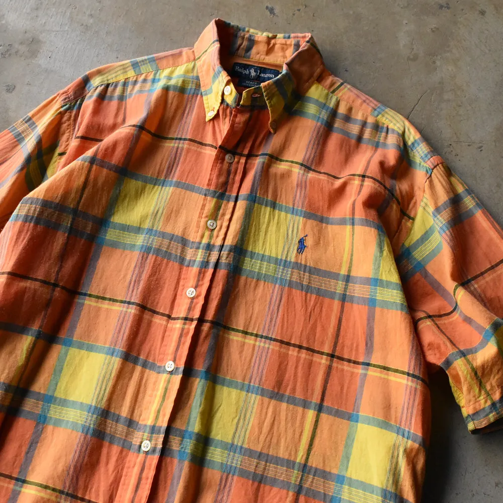 90's Ralph Lauren “BLAKE” マドラスチェック 半袖 ボタンダウンシャツ 240803 S2160