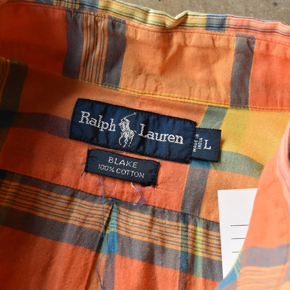 90's Ralph Lauren “BLAKE” マドラスチェック 半袖 ボタンダウンシャツ 240803 S2160