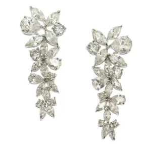 Adelise Floral Cubic Zirconia Statement Earrings