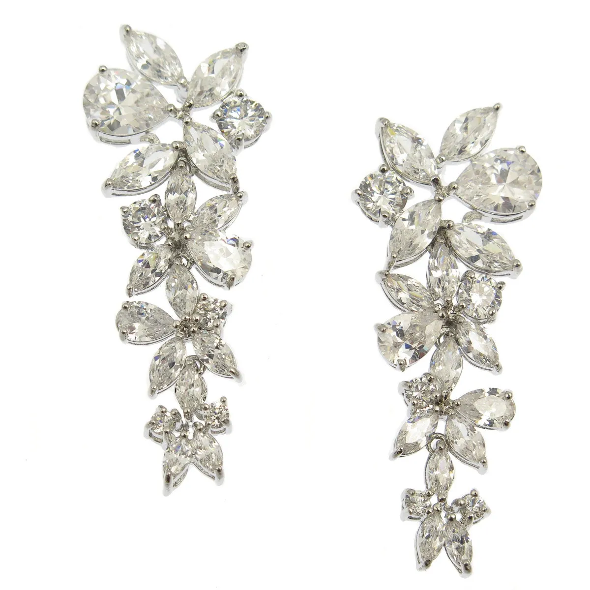 Adelise Floral Cubic Zirconia Statement Earrings