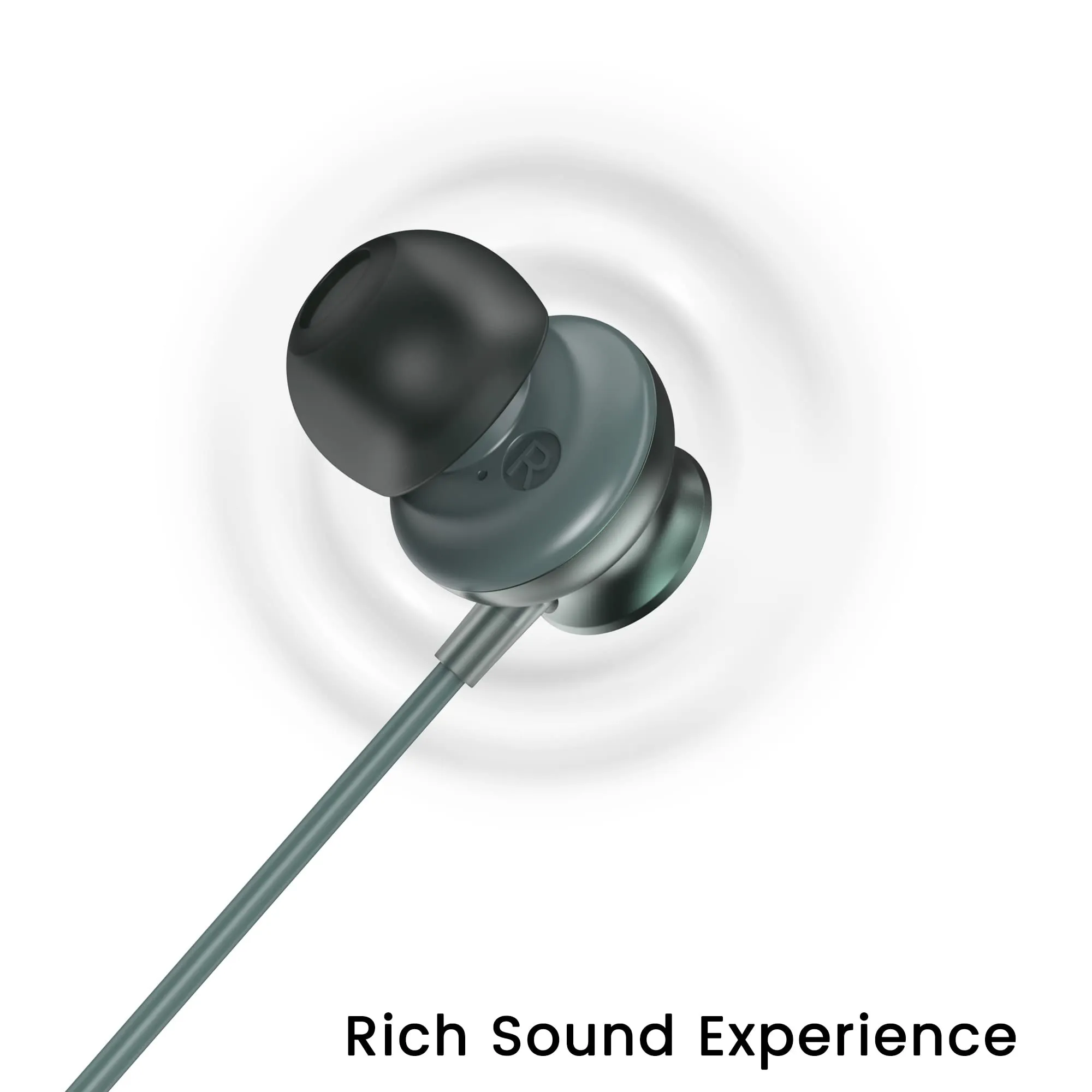 Ambrane Stringz 38 Wired Earphones with Mic, Powerful HD Sound with High Bass, Tangle Free Cable, Comfort in-Ear Fit, 3.5mm Jack (Green), Normal