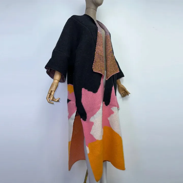 Aniela Color Patchworks Wool Blanket Coats - 7 Colors