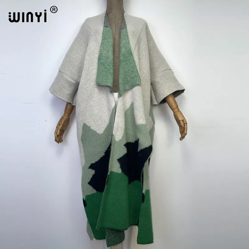 Aniela Color Patchworks Wool Blanket Coats - 7 Colors