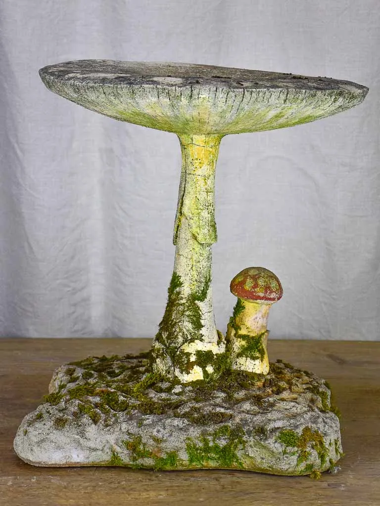 Antique French mushroom garden stool