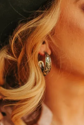 Aztec Textured Hoop Earrings