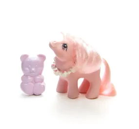 Baby Cotton Candy My Little Pony G1 Toy with Brush & Necklace