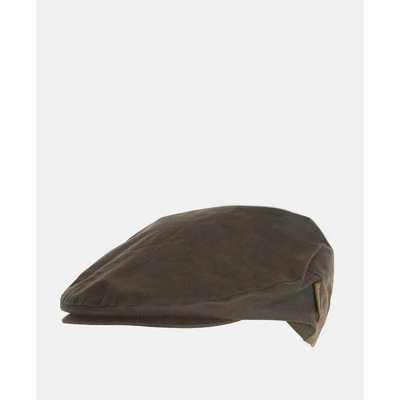 Barbour Cheviot Wax Mens Flat Cap - Olive