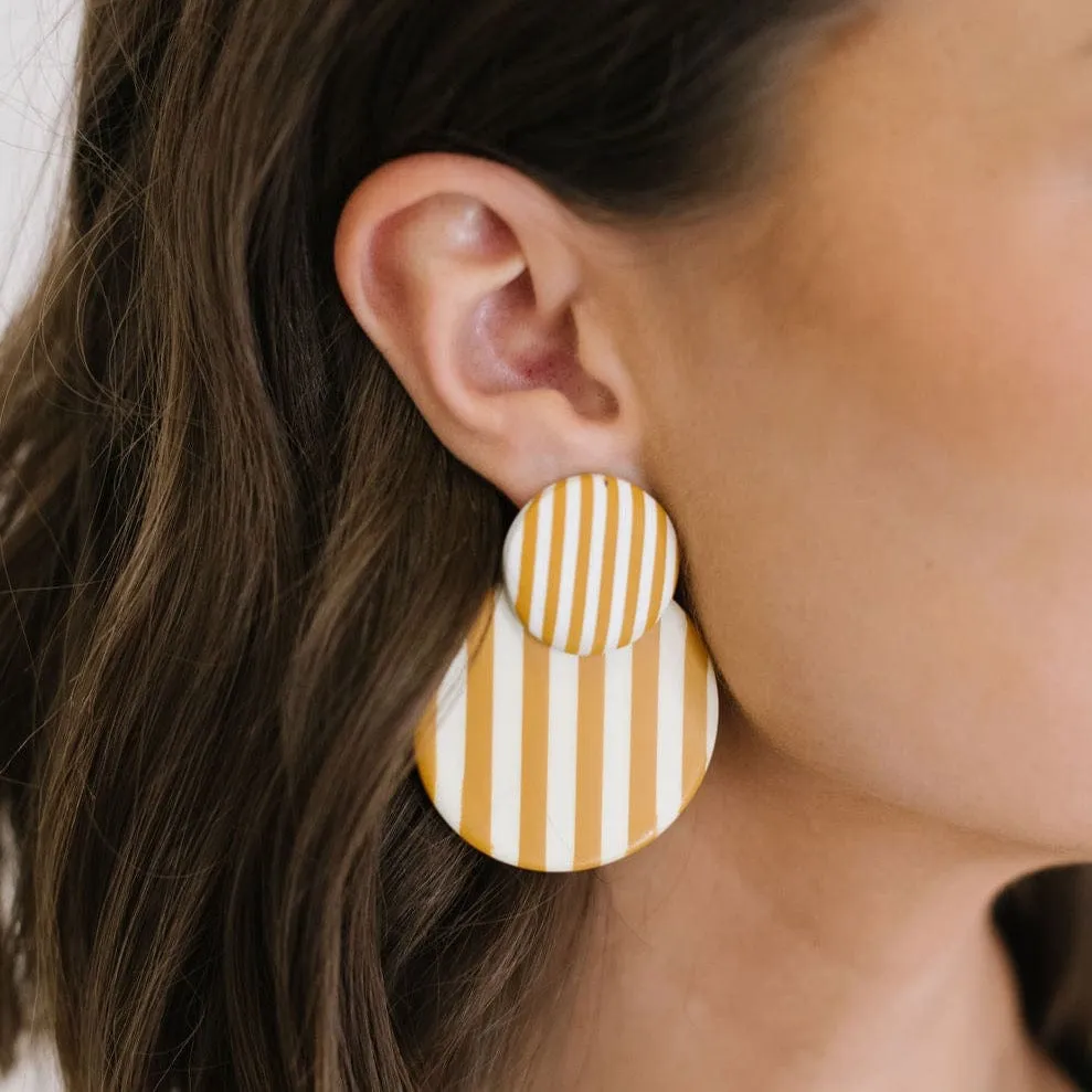 Barton Stripe Circle Earrings