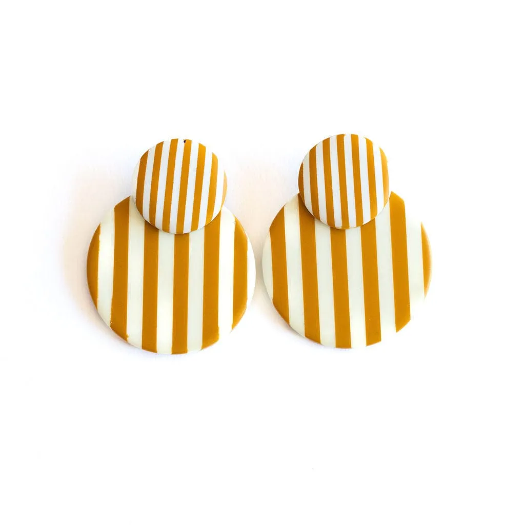 Barton Stripe Circle Earrings