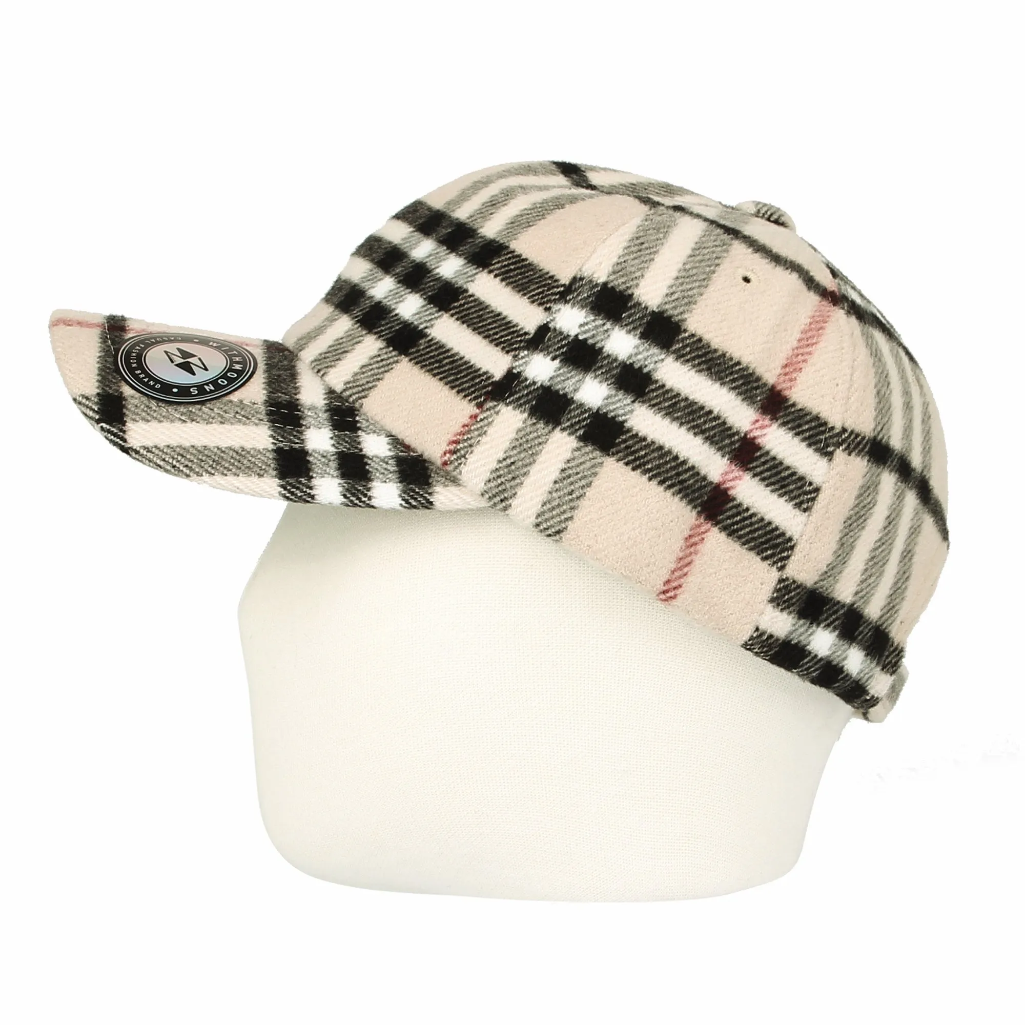 Baseball Cap Tartan Plaid Check Winter Cotton Hat KR11087