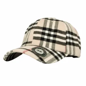 Baseball Cap Tartan Plaid Check Winter Cotton Hat KR11087