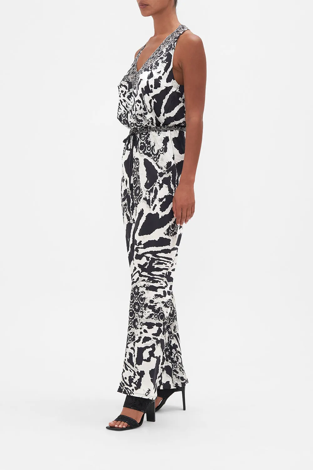 BIAS CUT DRAWSTRING PANT FELINE FANTASY