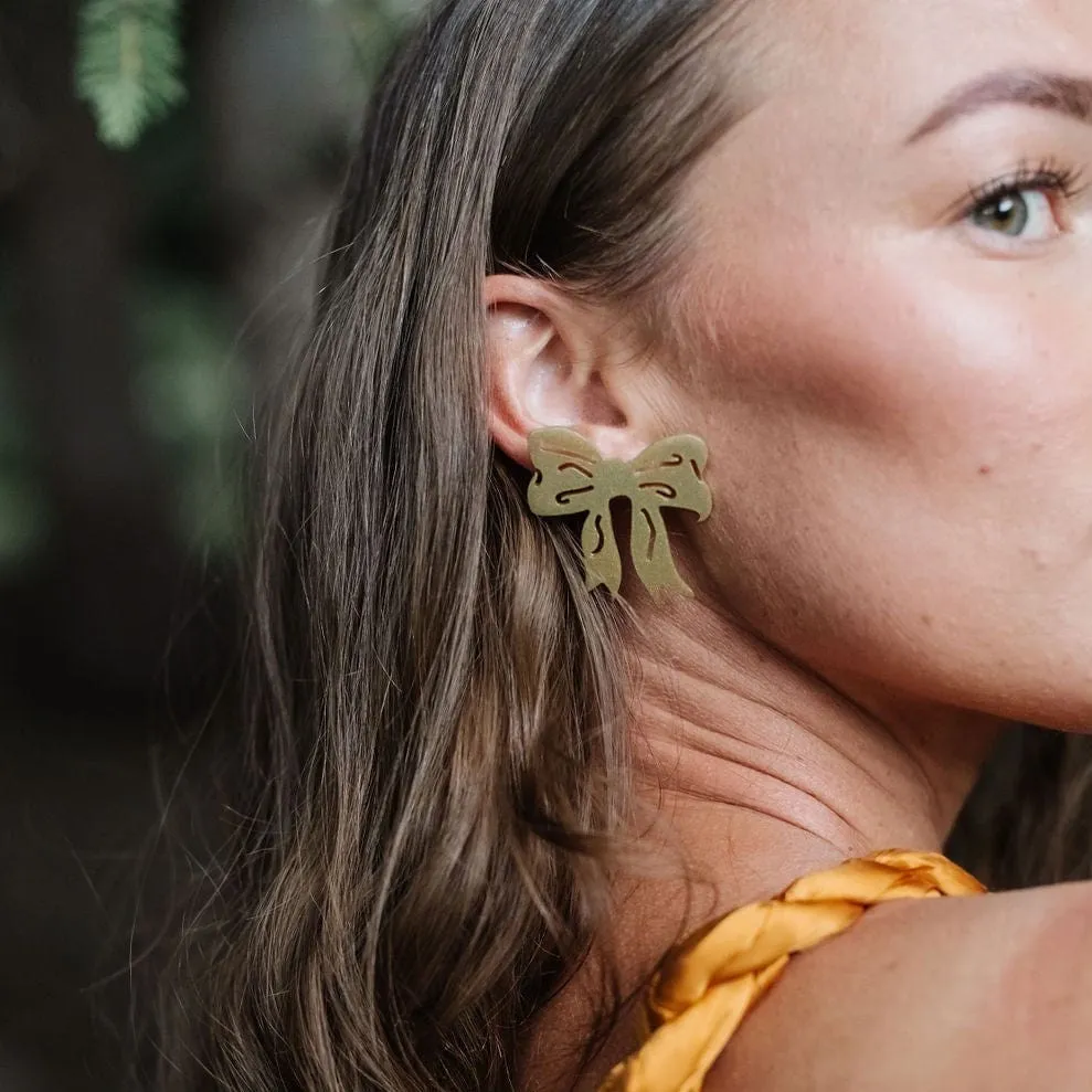 Big Gold Bow Earrings