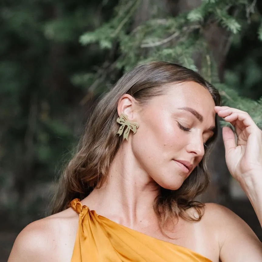 Big Gold Bow Earrings