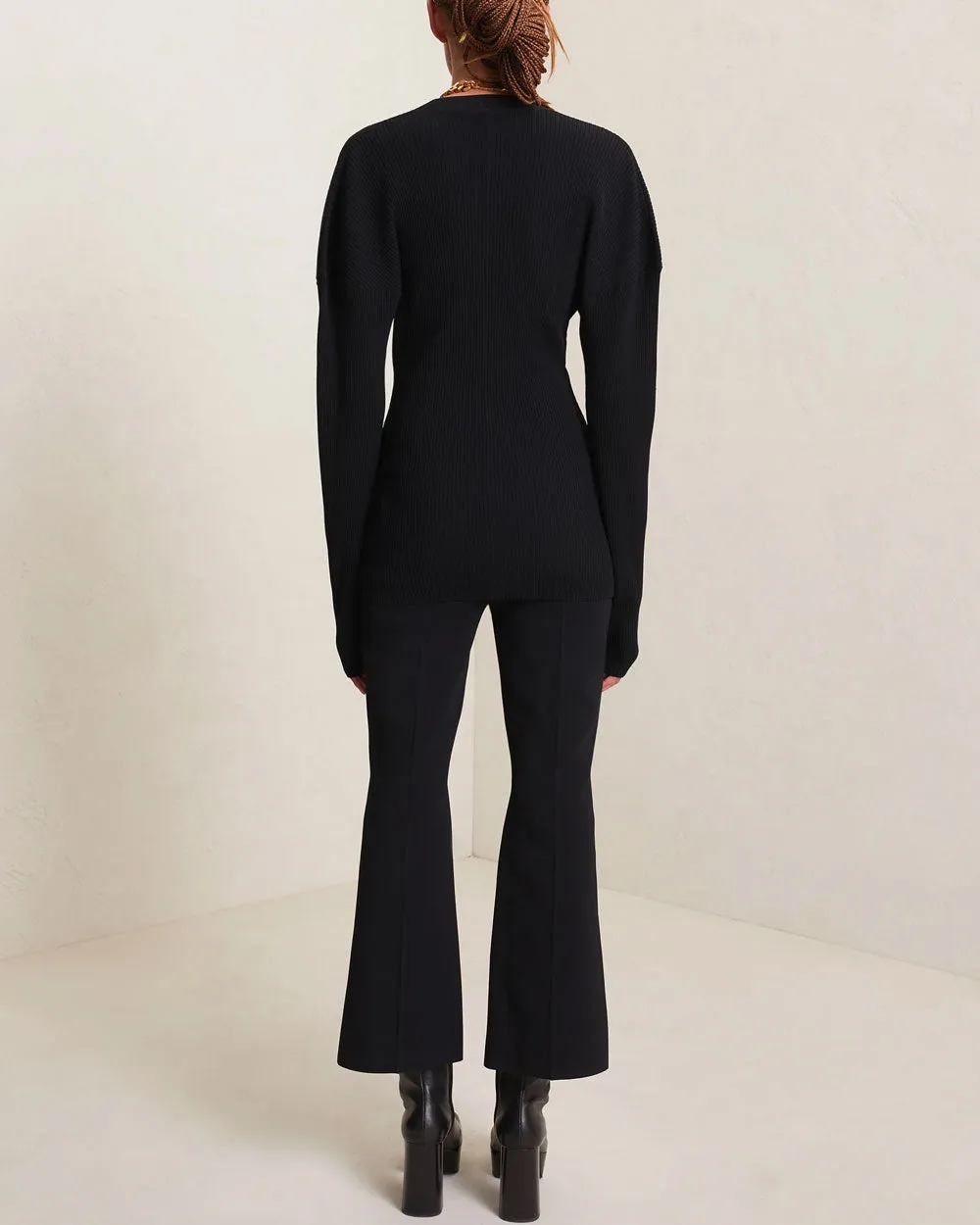 Black Brooklyn Flared Ankle Pant