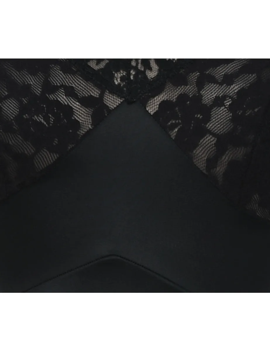 Black Classic Lace Slip Dress - XS