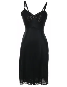 Black Classic Lace Slip Dress - XS