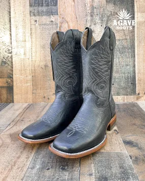 BLACK ELEPHANT EAR | MEN SQUARE TOE WESTERN COWBOY BOOTS