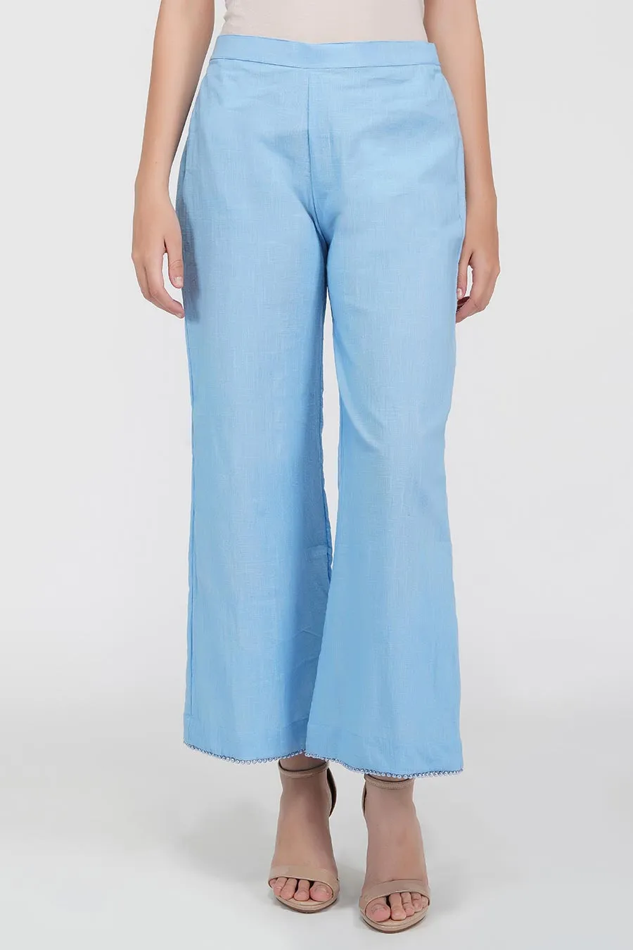 Blue Flared Kurta & Pants Set