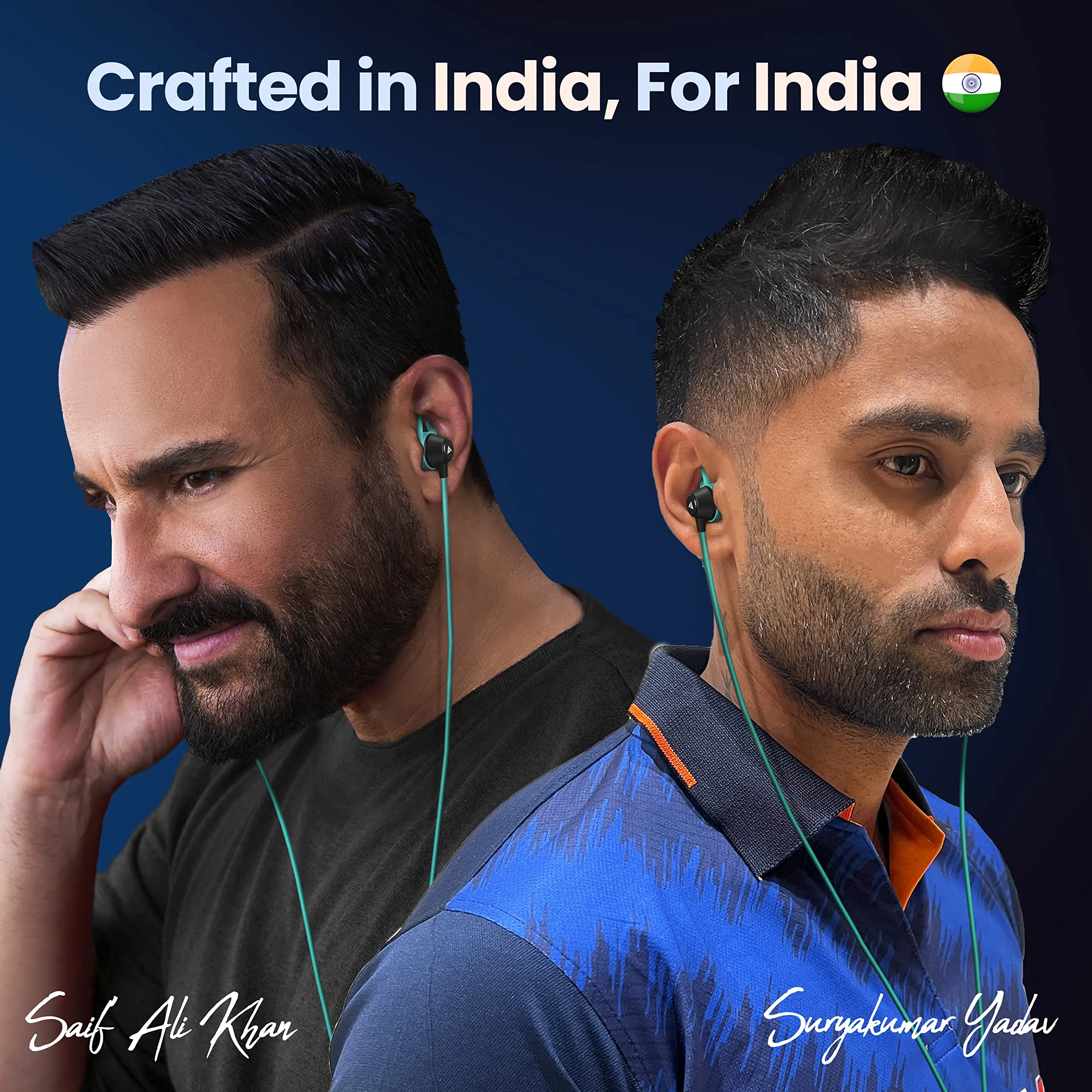 Boult Audio BassBuds X1 in-Ear Wired Earphones with 10mm Extra Bass Driver and HD Sound with mic(Blue)