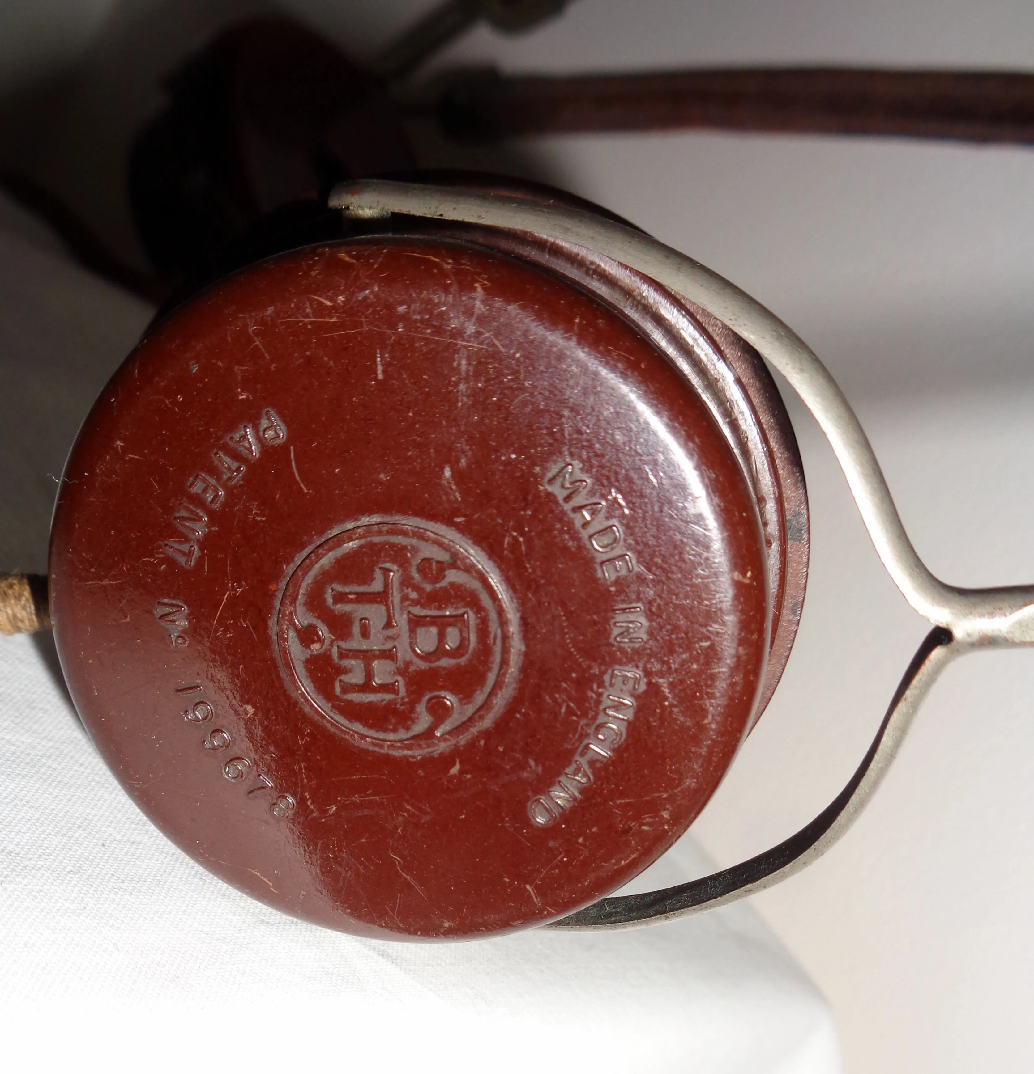 British Thomson Houston BTH Bakelite Leather Headphones 2000 Ohms
