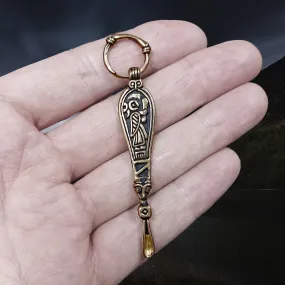 Bronze Ear Spoon Viking Pendant with Ring Hanger