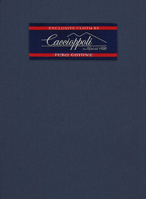 Caccioppoli Cotton Gabardine Marine Blue Pants