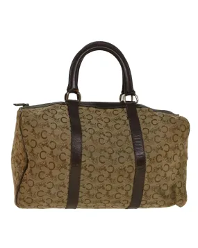 Canvas and Leather Beige Hand Bag